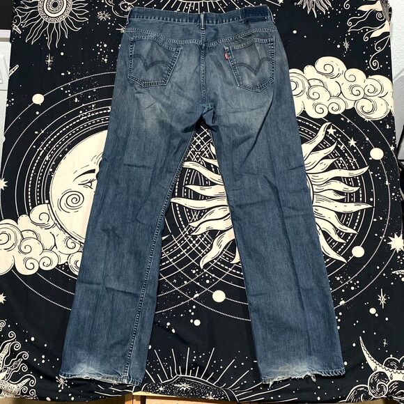 Levi's 569 Straight Jeans Men 36x31 Blue Cotton Denim Loose Baggy Faded Workwear - Picture 2 of 6